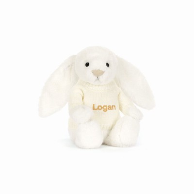 Jellycat Bashful Luxe Conejo Luna with Cream Jumper | TVUK-53610